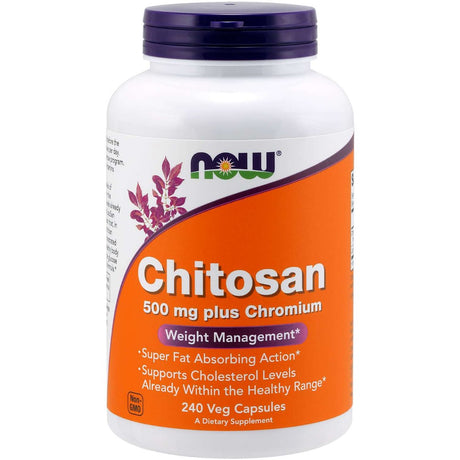 Chitosan NOW Foods Chitosan 500 mg Plus Chromium 240 vcaps - Sklep Witaminki.pl
