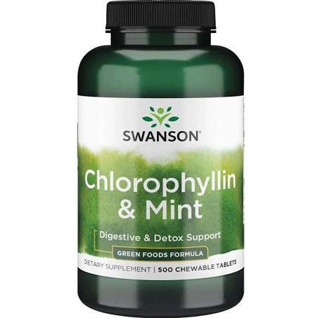 Chlorofil Swanson Chlorophyllin & Mint 500 chewable tabs - Sklep Witaminki.pl