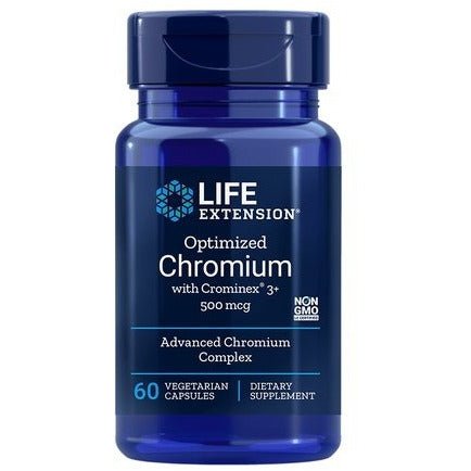 Chrom Life Extension Optimized Chromium with Crominex 3+ 500 mcg 60 vcaps - Sklep Witaminki.pl