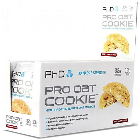 Ciastko proteinowe PhD Pro Oat Cookie Berry & Almond 12 cookies - Sklep Witaminki.pl