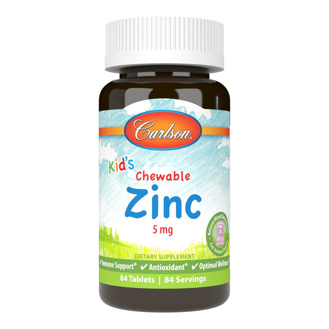 Cynk dla Dzieci Carlson Labs Kid's Chewable Zinc 5mg Natural Mixed Berry 84 tabs - Sklep Witaminki.pl