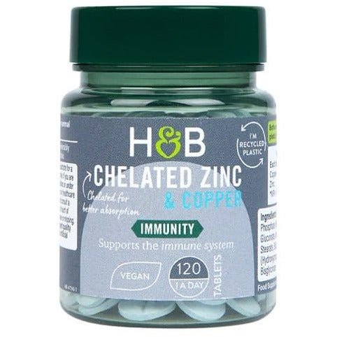 Cynk Holland & Barrett Chelated Zinc & Copper 15mg 120 tabs - Sklep Witaminki.pl