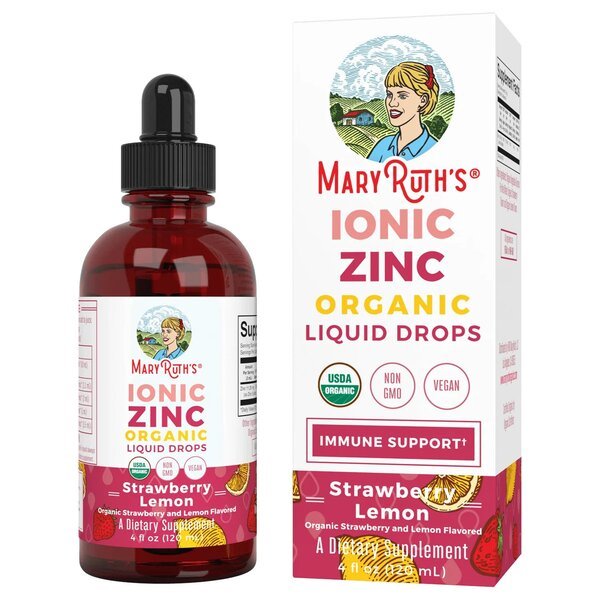 Cynk MaryRuth Organics Organic Ionic Zinc Liquid Drops Strawberry Lemon 120 ml - Sklep Witaminki.pl