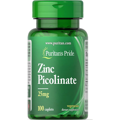 Cynk Puritan's Pride Zinc Picolinate 25 mg 100 tabs - Sklep Witaminki.pl
