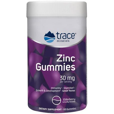 Cynk Trace Minerals Zinc Gummies 30mg 60 gummies Elderberry - Sklep Witaminki.pl