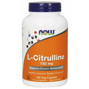 Cytrulina NOW Foods L-Citrulline 750 mg 180 vcaps - Sklep Witaminki.pl