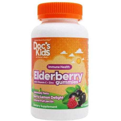 Czarny Bez dla Dzieci Doctor's BEST Children's Elderberry Gummies Berry Lemon Delight 60 gummies - Sklep Witaminki.pl