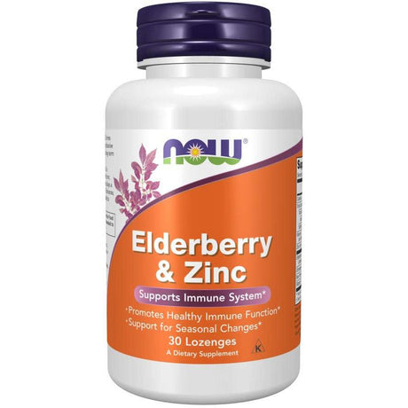 Czarny Bez NOW Foods Elderberry & Zinc Lozenges 30 caps - Sklep Witaminki.pl