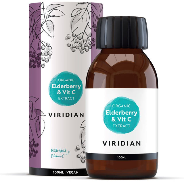 Czarny Bez Viridian Organic Elderberry Extract + Vit. C 200 ml - Sklep Witaminki.pl