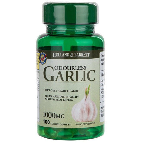 Czosnek Holland & Barrett Odourless Garlic 1000 mg 100 caps - Sklep Witaminki.pl