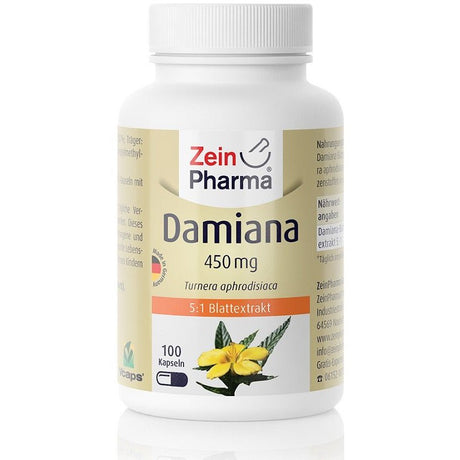 Damiana Zein Pharma Damiana 450mg 100 caps - Sklep Witaminki.pl