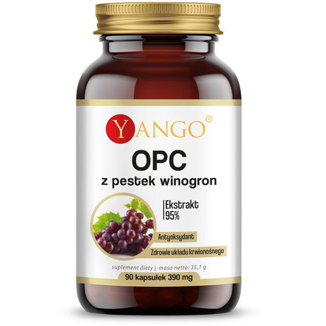 Ekstrakt z Pestek Winogron Yango OPC 95% ekstrakt z pestek winogron 90 caps - Sklep Witaminki.pl