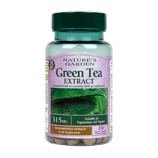 Ekstrakt z Zielonej Herbaty Holland & Barrett Nature's Garden Green Tea Extract 315mg 200 caplets - Sklep Witaminki.pl