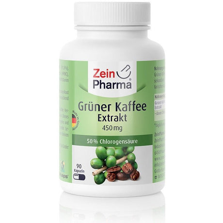 Ekstrakt z Zielonej Kawy Zein Pharma Green Coffee Extract 450mg 90 caps - Sklep Witaminki.pl
