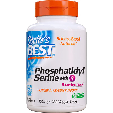 Fosfatydyloseryna Doctor's BEST Phosphatidylserine Serine with SerinAid 100 mg Capsules 120 vcaps - Sklep Witaminki.pl