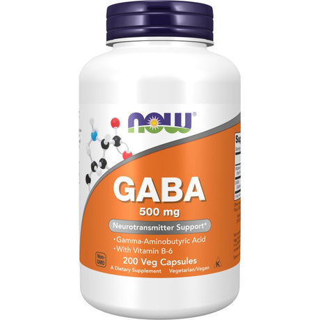 GABA NOW Foods GABA with Vitamin B6 500 mg 200 vcaps - Sklep Witaminki.pl