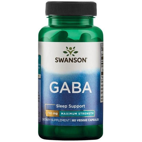 GABA Swanson GABA 750 mg Maximum Strength 60 vcaps - Sklep Witaminki.pl