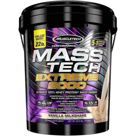 Gainer MuscleTech Mass-Tech Extreme 2000 Vanilla Milkshake 10 kg - Sklep Witaminki.pl