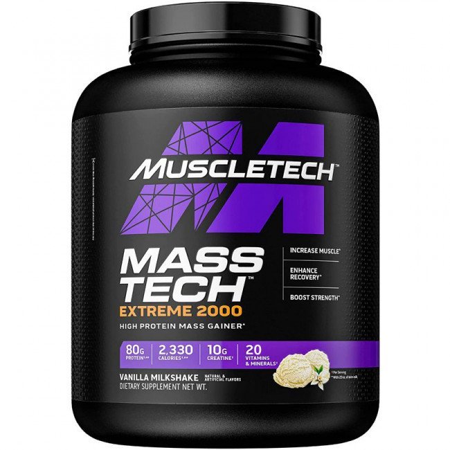 Gainer MuscleTech Mass-Tech Extreme 2000 Vanilla Milkshake 2720 g - Sklep Witaminki.pl