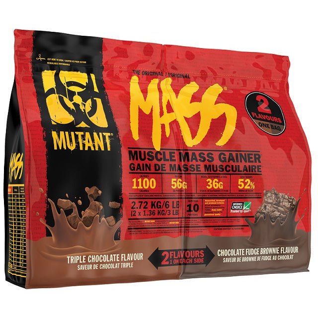 Gainer Mutant Mutant Mass 2 Flavours Triple Chocolate & Chocolate Fudge Brownie 2720g - Sklep Witaminki.pl