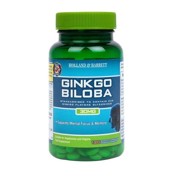 Ginkgo Biloba Holland & Barrett Ginkgo Biloba 30mg 120 tabs - Sklep Witaminki.pl