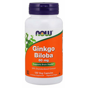 Ginkgo Biloba NOW Foods Ginkgo Biloba 60 mg 120 vcaps - Sklep Witaminki.pl