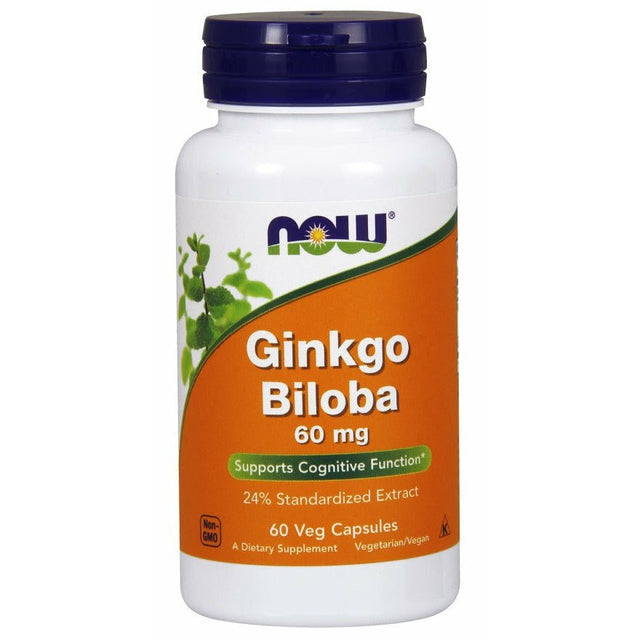 Ginkgo Biloba NOW Foods Ginkgo Biloba 60 mg 60 vcaps - Sklep Witaminki.pl