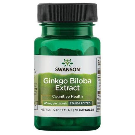 Ginkgo Biloba Swanson Ginkgo Biloba Extract 24% 60 mg 30 caps - Sklep Witaminki.pl