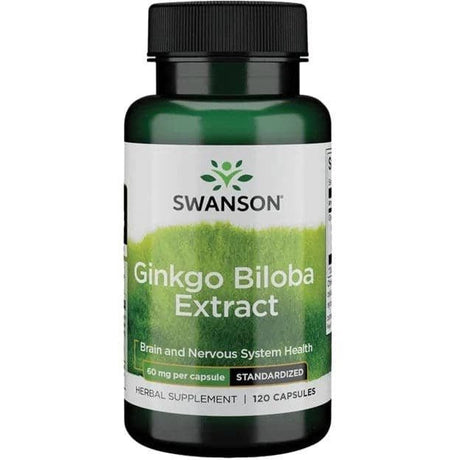 Ginkgo Biloba Swanson Ginkgo Biloba Extract 60 mg 120 caps - Sklep Witaminki.pl
