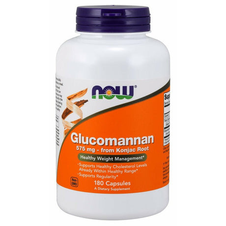 Glukomannan NOW Foods Glucomannan from Konjac Root 575 mg 180 caps - Sklep Witaminki.pl