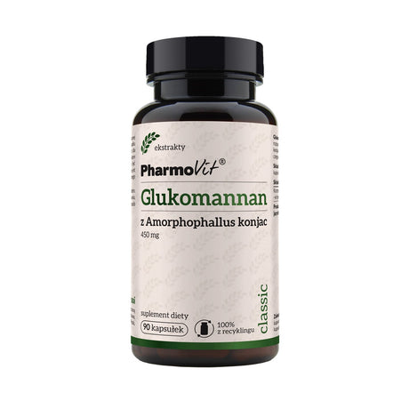 Glukomannan PharmoVit Glukomannan z Amorphophallus konjac 450 mg 90 caps - Sklep Witaminki.pl