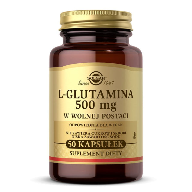 Glutamina Solgar L-Glutamine 500 mg 50 caps - Sklep Witaminki.pl