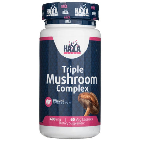 Haya Labs Triple Mushroom Complex 600 mg 60 caps - Sklep Witaminki.pl