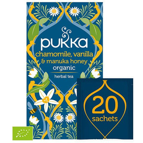 Herbata Pukka Chamomile, Vanilla & Manuka Honey Organic Tea 20 sachets - Sklep Witaminki.pl