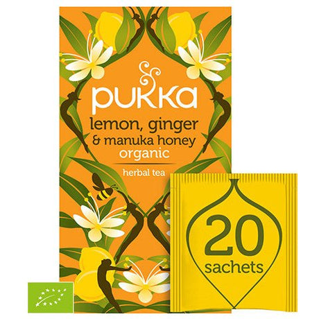 Herbata Pukka Lemon, Ginger & Manuka Honey Organic Tea 20 sachets - Sklep Witaminki.pl