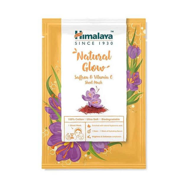 Himalaya Natural Glow Saffron & Vitamin C Sheet Mask 30 ml - Sklep Witaminki.pl
