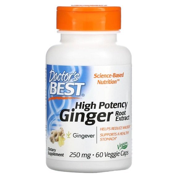 Imbir Lekarski Doctor's Best High Potency Ginger Root Extract 250mg 60 vcaps - Sklep Witaminki.pl