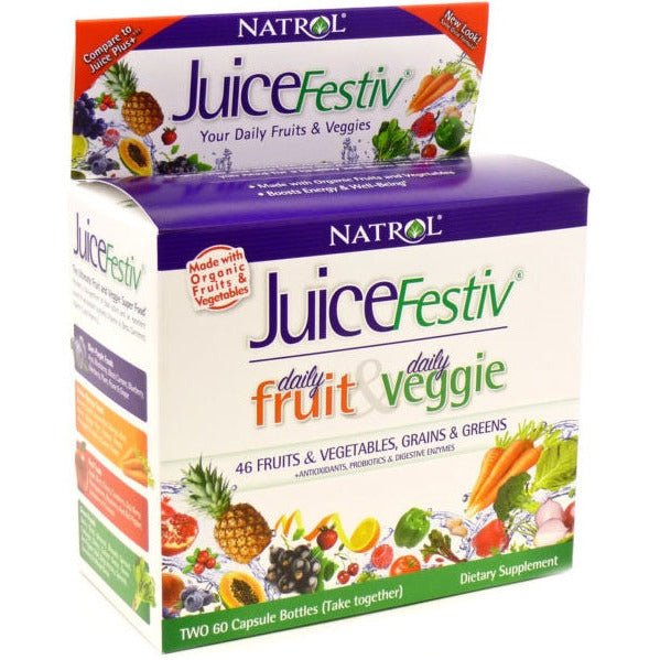 Jagody Acai Natrol JuiceFestiv Daily Fruits & Veggie 60 + 60 caps - Sklep Witaminki.pl