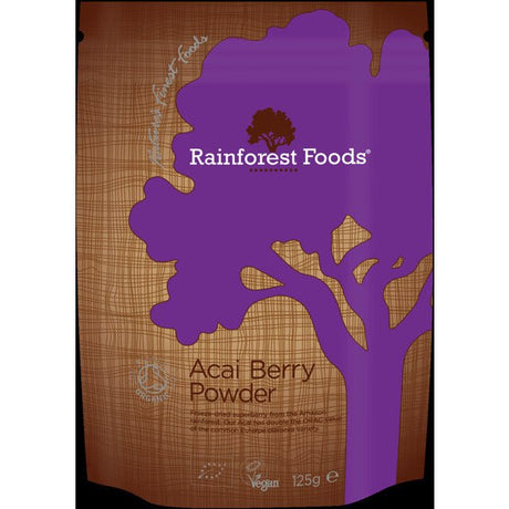 Jagody Acai Rainforest Foods Organic Acai Berry Powder 125 g - Sklep Witaminki.pl