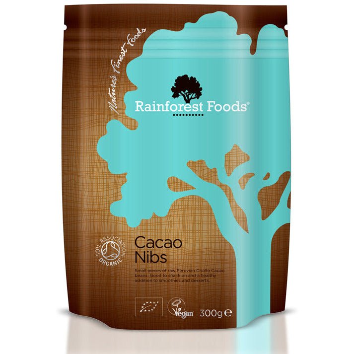 Kakao Rainforest Foods Cacao Nibs RAW 300 g - Sklep Witaminki.pl