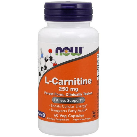 Karnityna NOW Foods L-Carnitine 250 mg 60 vcaps - Sklep Witaminki.pl