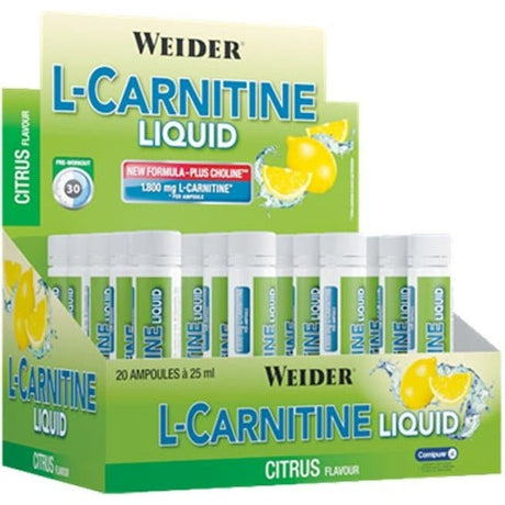Karnityna Weider L-Carnitine Liquid Citrus 20 x 25 ml - Sklep Witaminki.pl