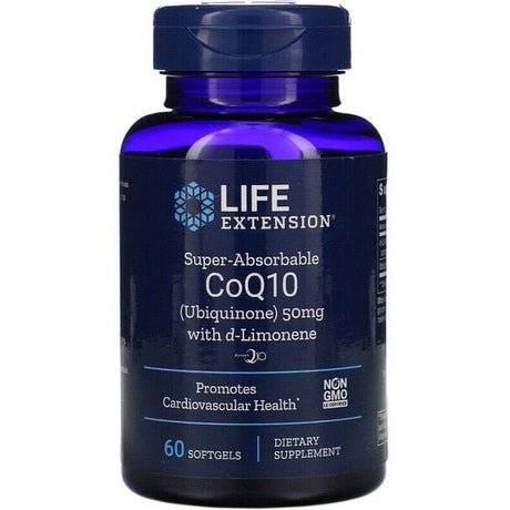 Koenzym Q10 Life Extension Super Absorbable CoQ10 with d-Limonene 50 mg 60 Softgels - Sklep Witaminki.pl
