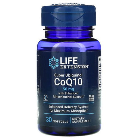 Koenzym Q10 Life Extension Super Ubiquinol CoQ10 with Enhanced Mitochondrial Support 50 mg 30 softgels - Sklep Witaminki.pl