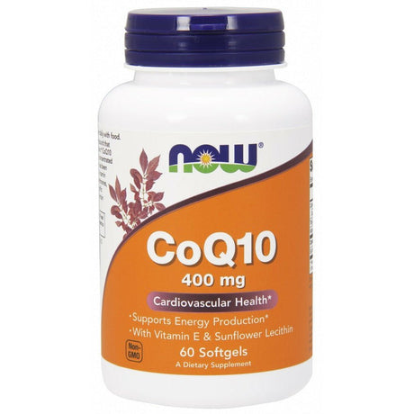 Koenzym Q10 NOW Foods CoQ10 with Lecithin & Vitamin E 400 mg 60 softgels - Sklep Witaminki.pl