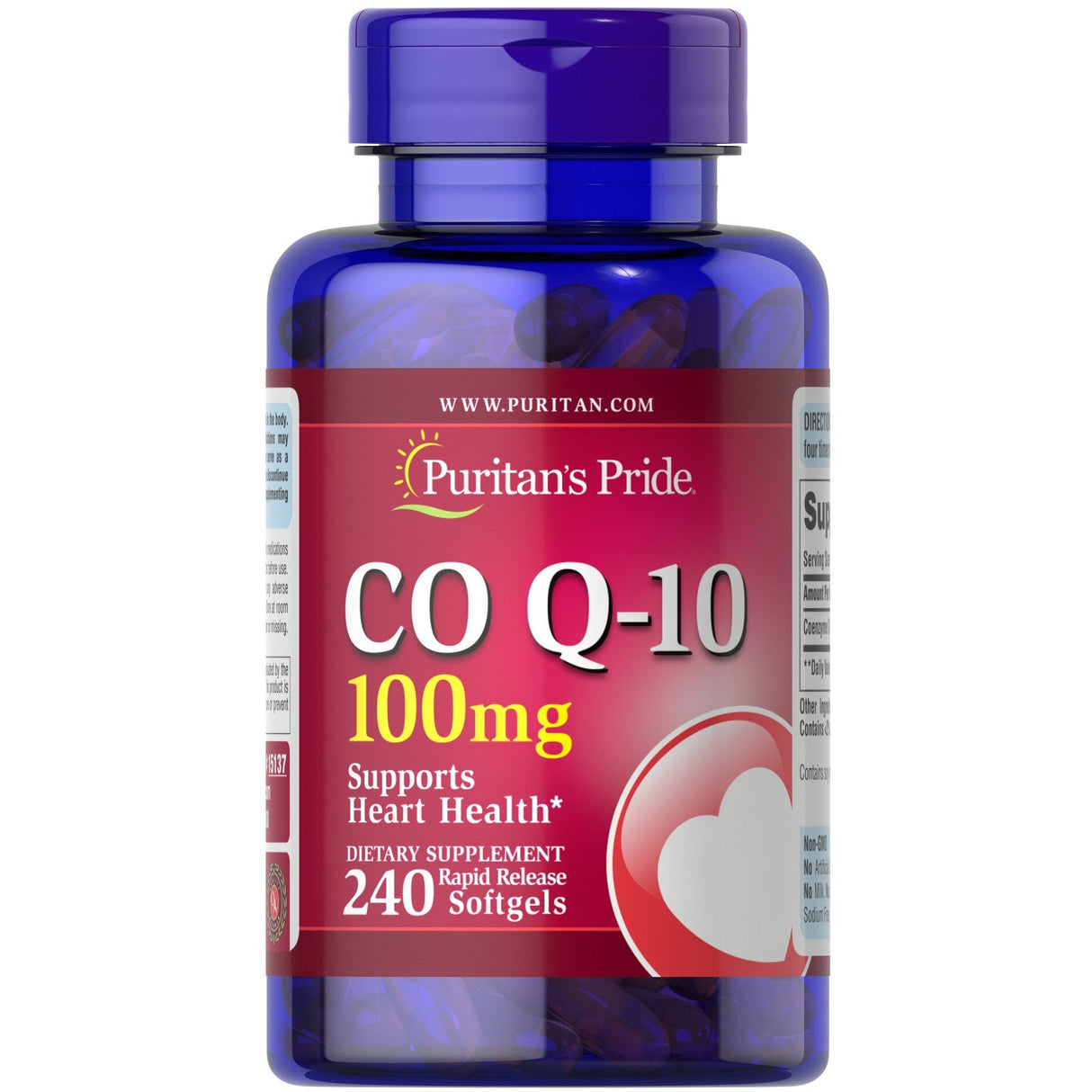 Koenzym Q10 Puritan's Pride CO Q-10 100 mg 240 softgels - Sklep Witaminki.pl