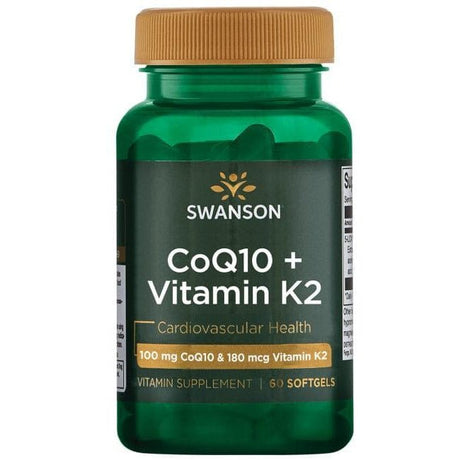 Koenzym Q10 Swanson CoQ10 100 mg + Vitamin K2 180 mcg 60 softgels - Sklep Witaminki.pl