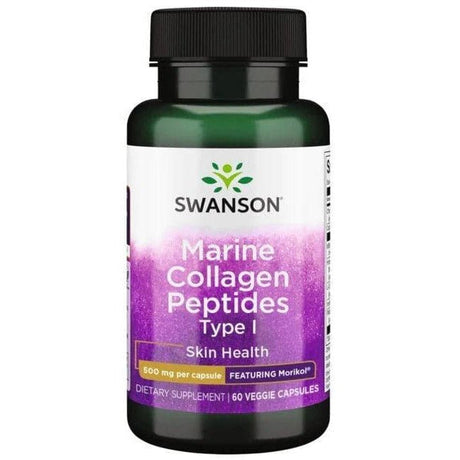 Kolagen Morski Swanson Marine Collagen Peptides Type I 500 mg 60 vcaps - Sklep Witaminki.pl