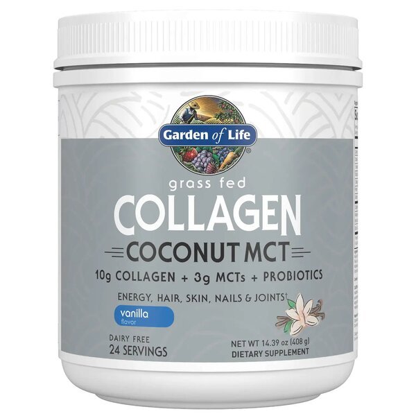 Kolagen Peptydy + MCT Garden of Life Grass Fed Collagen Coconut MCT Vanilla 408 g - Sklep Witaminki.pl