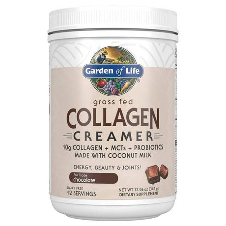 Kolagen Peptydy + MCT Garden of Life Grass Fed Collagen Creamer Chocolate 342 g - Sklep Witaminki.pl